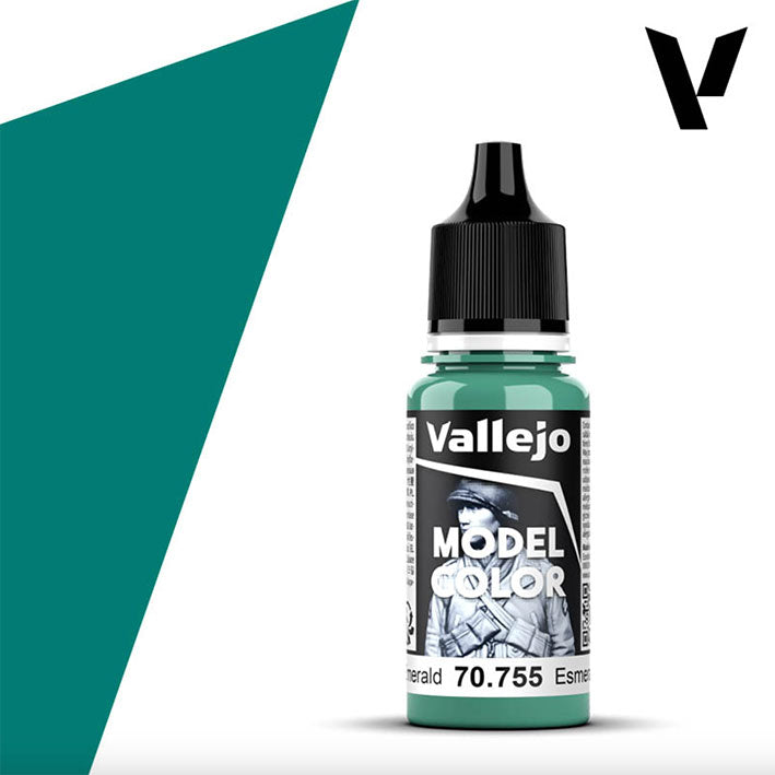 Pintura Acrílica - Vallejo Model Color 70.755 (Light Emerald) - Esmeralda Claro 18ml