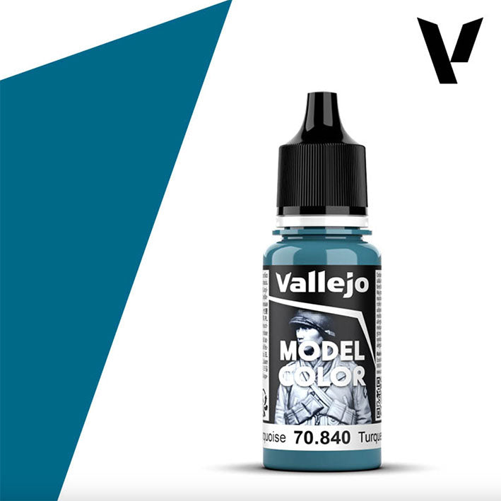 Pintura Acrílica - Vallejo Model Color 70.840 (Light Turquoise) - Turquesa Claro 18ml