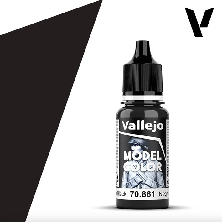 Pintura Acrílica - Vallejo Model Color 70.861 (Gloss Black) - Negro Brillante 18ml