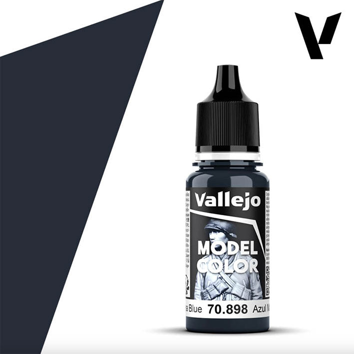 Pintura Acrílica - Vallejo Model Color 70.898 (Dark Sea Blue) - Azul Marina Oscuro 18ml