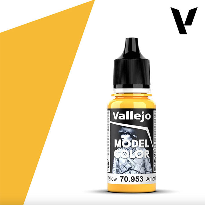 Pintura Acrílica - Vallejo Model Color 70.953 (Flat Yellow) - Amarillo Mate 18ml
