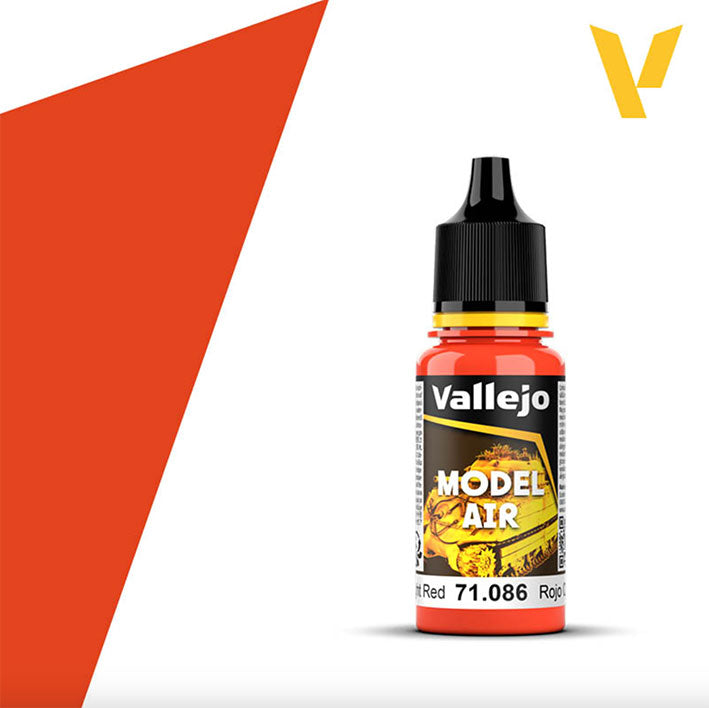 Pintura Acrílica - Vallejo Model Air 71.086 (Bright Red) - Rojo Claro 18ml