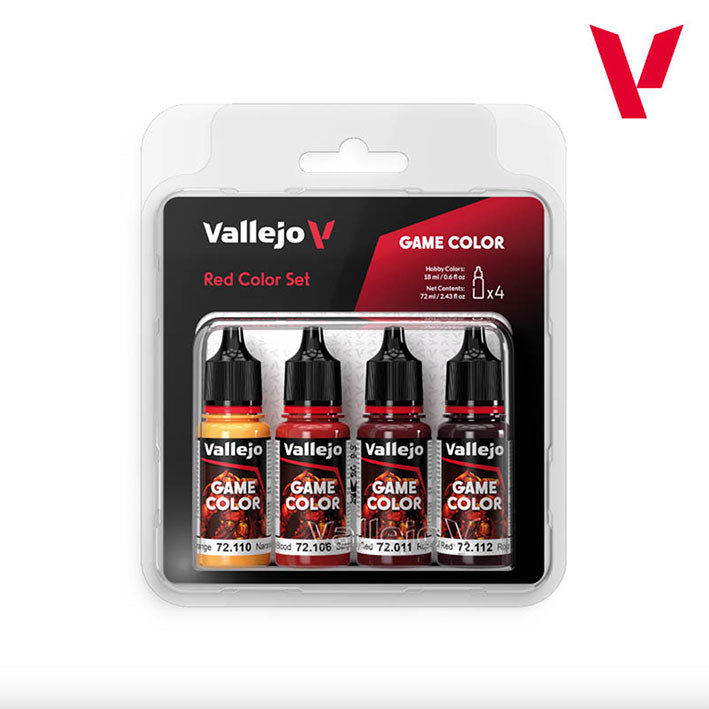 Pintura Acrílica - Vallejo Game Color Set de Pinturas 72.377 - Red Color Set - Rojos (4 pz de 18ml)