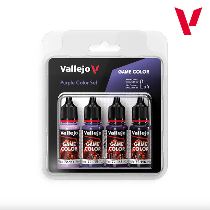 Pintura Acrílica - Vallejo Game Color Set de Pinturas 72.382 - Purple Color Set - Morados (4 pz de 18ml)