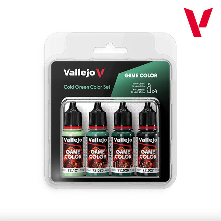 Pintura Acrílica - Vallejo Game Color Set de Pinturas 72.383 - Cold Green Color Set - Verdes Fríos (4 pz de 18ml)