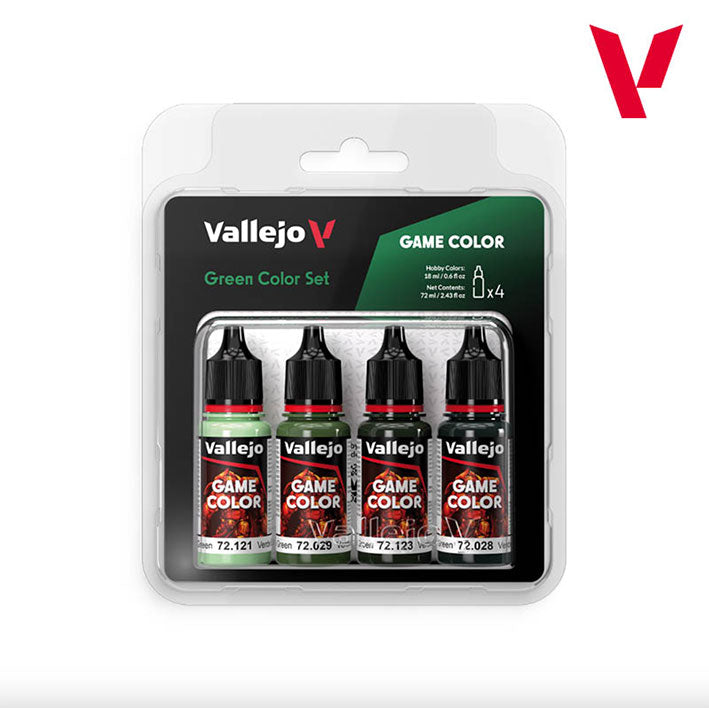 Pintura Acrílica - Vallejo Game Color Set de Pinturas 72.384 - Green Color Set - Verdes (4 pz de 18ml)