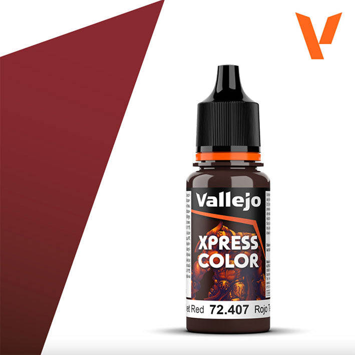 Pintura Acrílica - Vallejo Xpress Color 72.407 (Velvet Red) - Rojo Terciopelo 18ml
