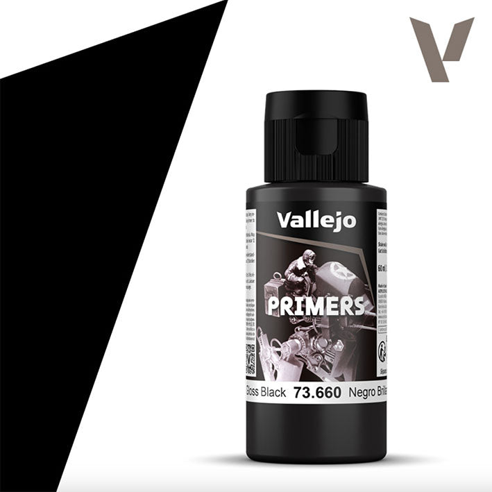 Primer - Vallejo Surface Primer Gloss Black - Imprimación Acrílica Negro Brillante - (Varios tamaños)