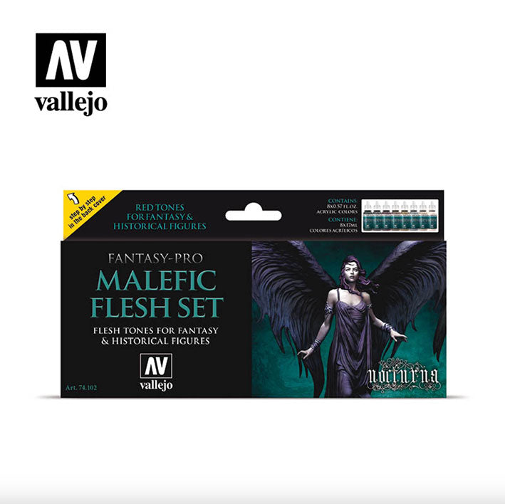 Pintura Acrílica - Set de Pinturas - Vallejo Fantasy-Pro colors 74.102 Malefic Flesh - 8pz de 17ml