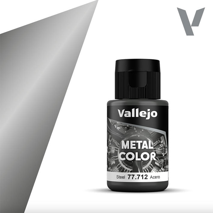 Pintura Acrílica - Vallejo Metal Color 77.712 (Steel) - Acero 32ml