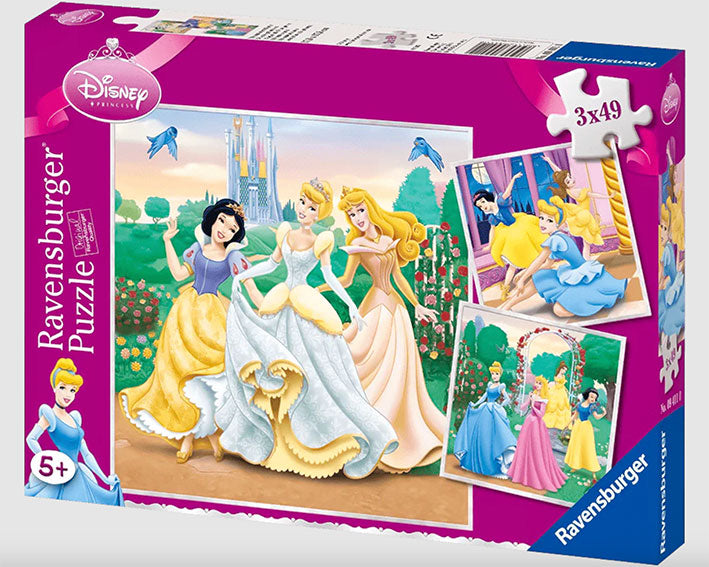 3 Rompecabezas de 49 Piezas Ravensburger - Sueño de Princesas