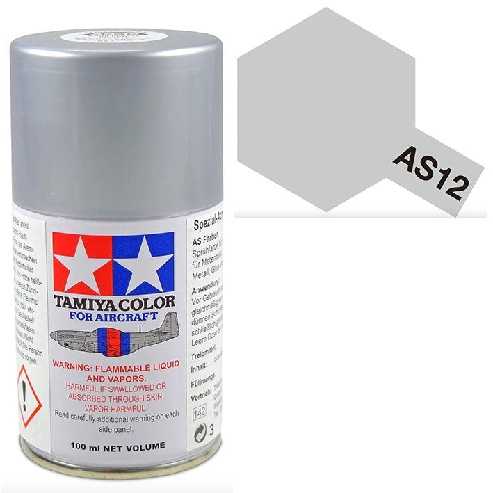 Pintura Aerosol Laca - Tamiya AS12 (Bare Metal Silver) - Metal Desnudo Plata 100ml