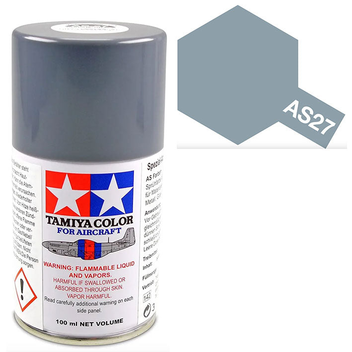 Pintura Aerosol Laca - Tamiya AS27 (Gunship Gray 2) - Gris Cañonera 2 100ml