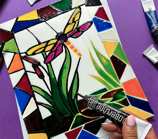 Pinturas para Vidrio Color Negro - Obertone Premium - 1 Tubo de Pintura para Vidrio 22ml (Glass Paint)