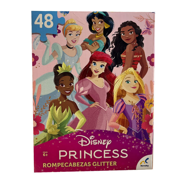 ROMPECABEZAS GLITTER 48 PIEZAS NOVELTY: PRINCESAS
