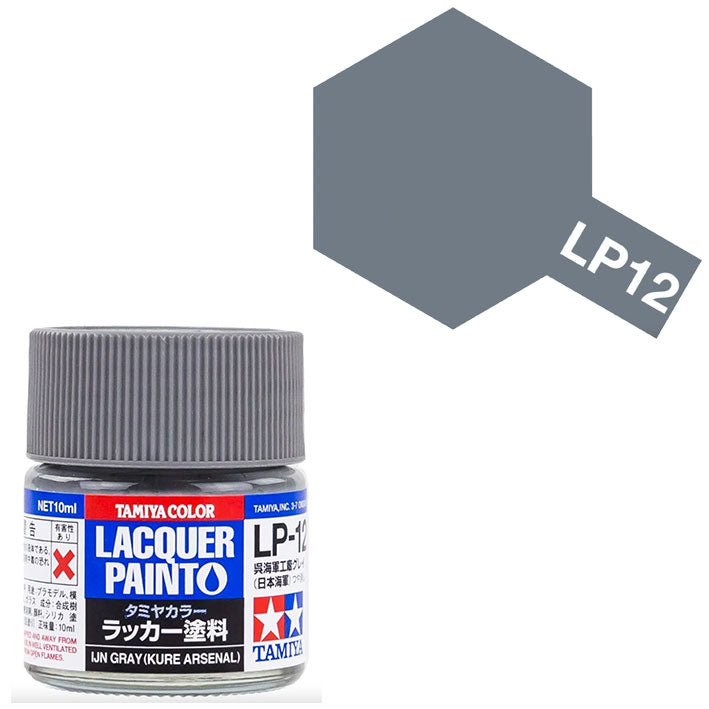 Pintura Laca - Tamiya LP12 (Flat IJN Grey / Kure Arsenal) - Gris Mate de la Armada Imperial Japonesa (Arsenal Naval de Kure) 10ml