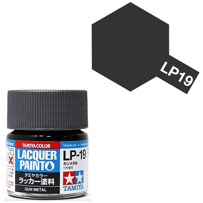 Pintura Laca - Tamiya LP19 (Metallic Gun Metal) - Acero Metálico 10ml