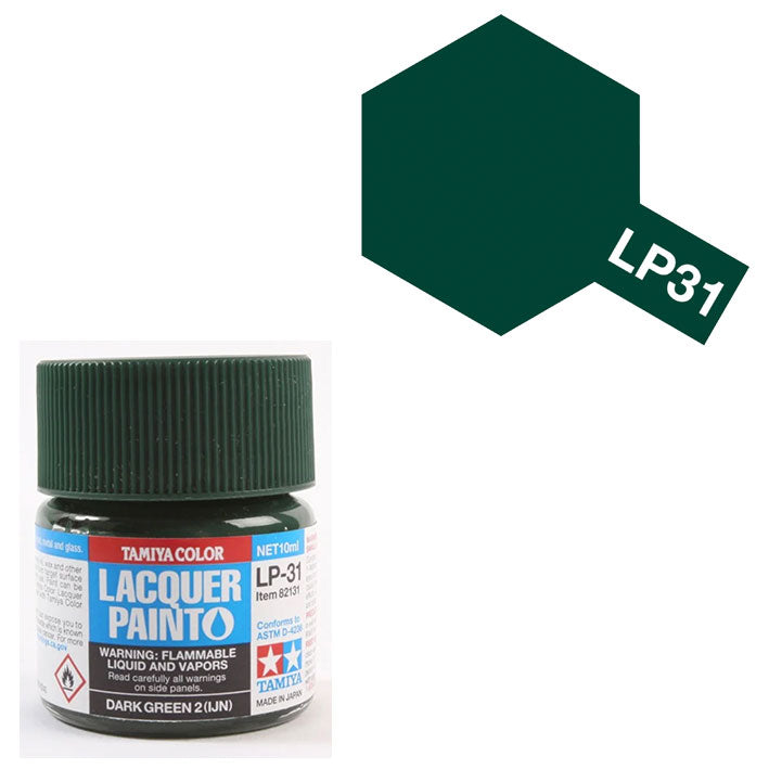 Pintura Laca - Tamiya LP31 (Dark Green 2 IJN) - Verde Oscuro 2 de la Armada Imperial Japonesa 10ml
