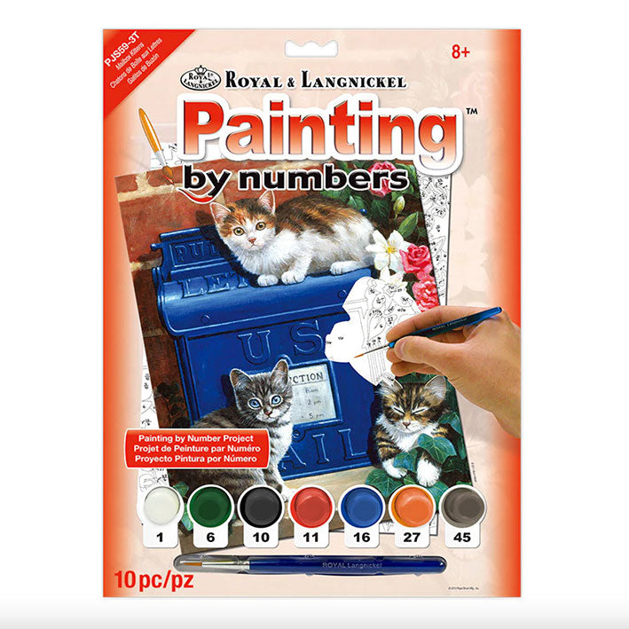 Pinta con Números - Gatitos en Buzón - 22 x 28cm