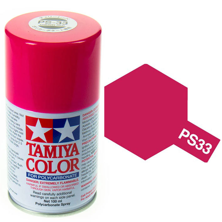 Pintura Aerosol Para Policarbonato - Tamiya PS33 (Cherry Red) - Rojo Cereza 100ml