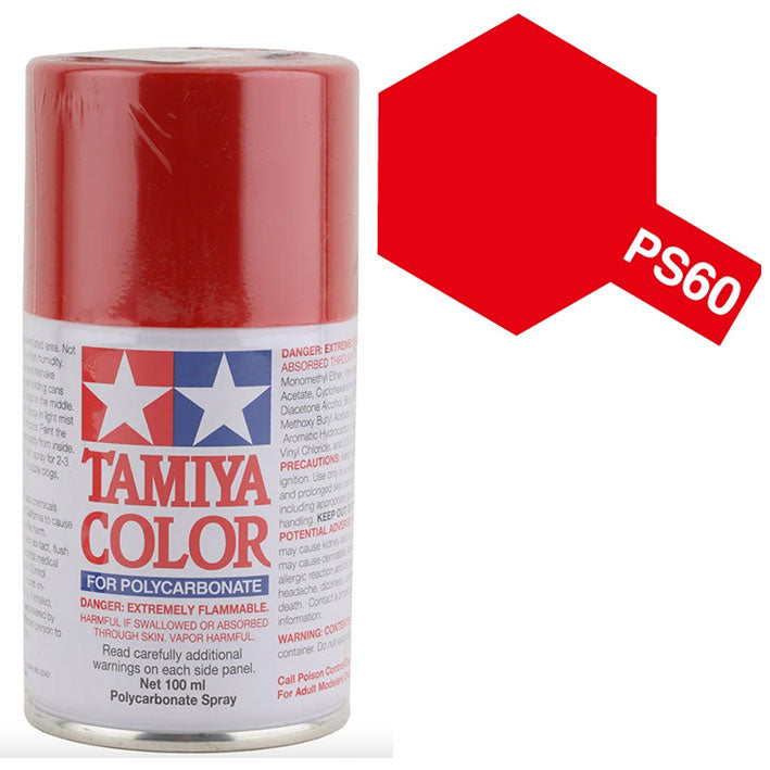 Pintura Aerosol Para Policarbonato - Tamiya PS60 (Bright Mica Red) - Rojo Mica Brillante 100ml