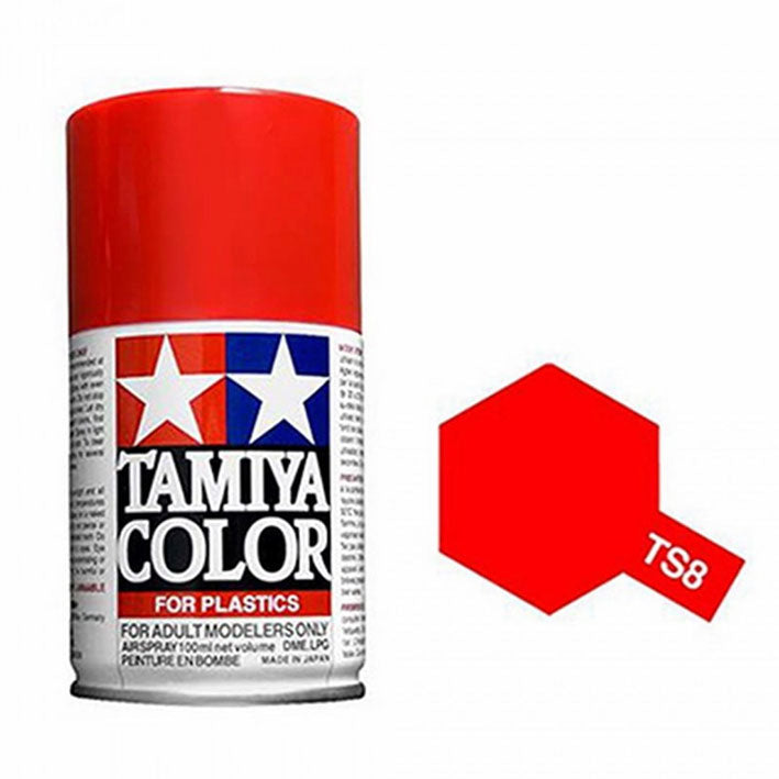 Pintura Aerosol Laca - Tamiya TS8 (Italian Red) - Rojo Italiano 100ml