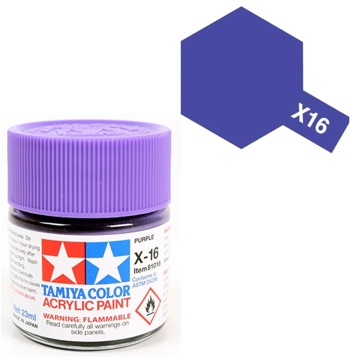 Pintura Acrílica - Tamiya X16 (Gloss Purple) - Morado (Púrpura) Brillante 23ml / 10 ml
