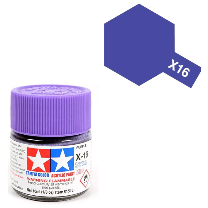 Pintura Acrílica - Tamiya X16 (Gloss Purple) - Morado (Púrpura) Brillante 23ml / 10 ml