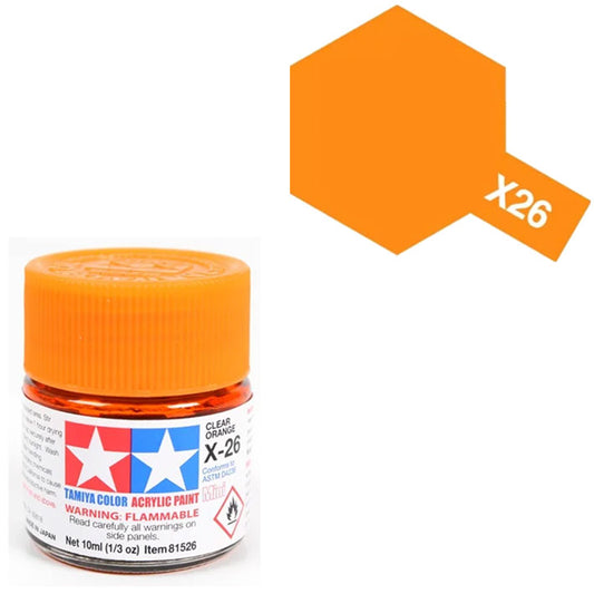 Pintura Acrílica - Tamiya X26 (Clear Orange) - Naranja Traslúcido 23ml / 10 ml