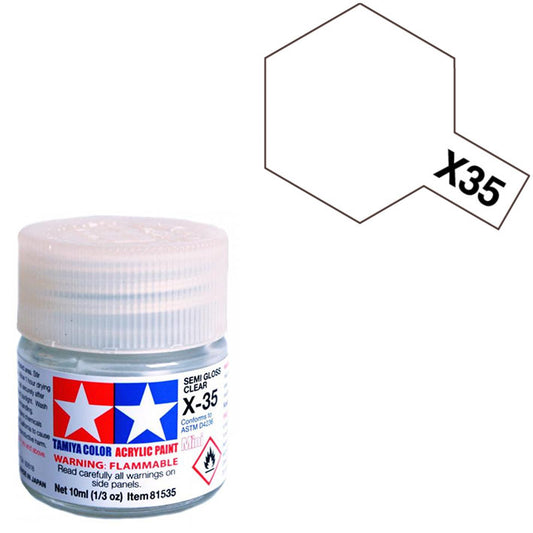 Barniz Acrílico - Tamiya X35 (Semi Gloss Clear) - Barniz Transparente Semi Brillante 23ml / 10 ml