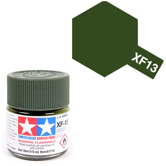 Pintura Acrílica - Tamiya XF13 (Flat J.A. Green) - Verde J.A. Mate 23ml / 10 ml
