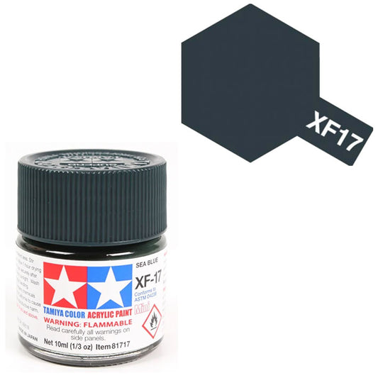 Pintura Acrílica - Tamiya XF17 (Flat Sea Blue) - Azul Mar Mate 23ml / 10 ml