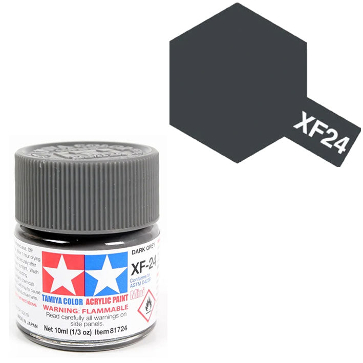 Pintura Acrílica - Tamiya XF24 (Flat Dark Grey) - Gris Oscuro Mate 23ml / 10 ml