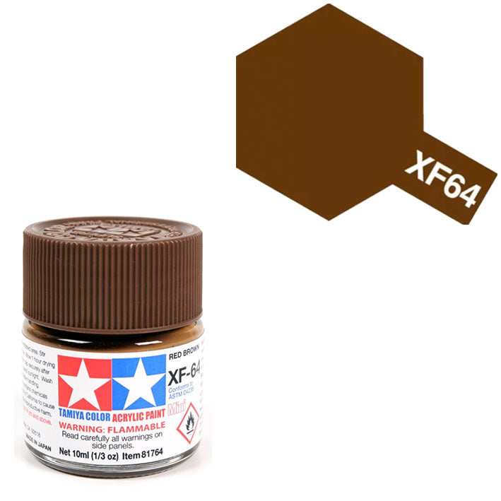 Pintura Acrílica - Tamiya XF64 (Flat Red Brown) - Rojo Marrón Mate 23ml / 10 ml