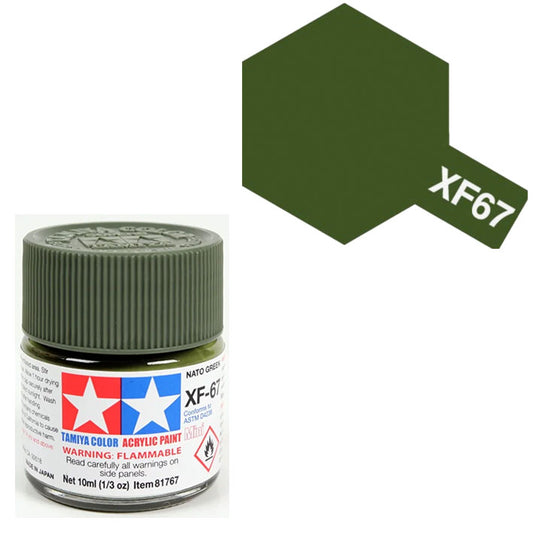 Pintura Acrílica - Tamiya XF67 (Flat Nato Green) - Verde Otan Mate 23ml / 10 ml