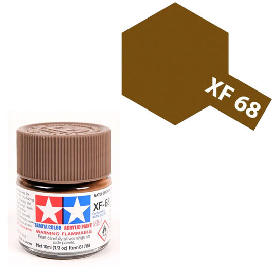 Pintura Acrílica - Tamiya XF68 (Flat Nato Brown) - Café (Marrón) Otan Mate 23ml / 10 ml