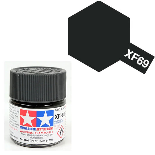 Pintura Acrílica - Tamiya XF69 (Flat Nato Black) - Negro Otan Mate 23ml / 10 ml