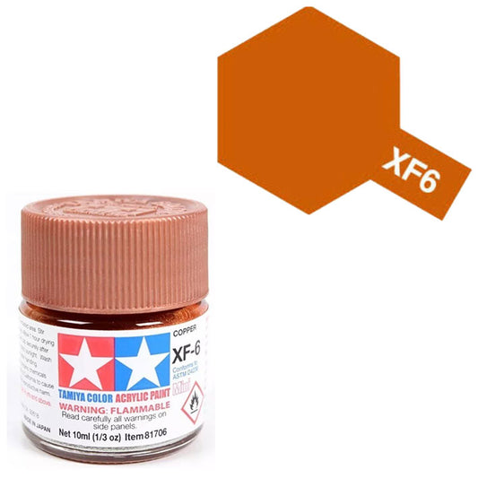 Pintura Acrílica - Tamiya XF6 (Copper) - Cobre 23ml / 10 ml