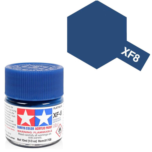 Pintura Acrílica - Tamiya XF8 (Flat Blue) - Azul Mate 23ml / 10 ml