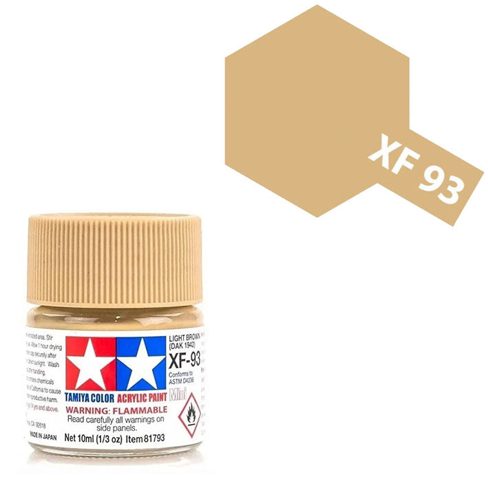 Pintura Acrílica - Tamiya XF93 (Flat Light Brown / DAK 1941) - Marrón Claro Mate (Cuerpo Africano Alemán 1941) 10ml