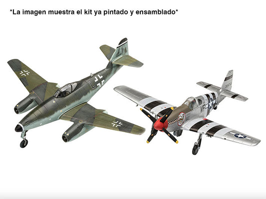 Modelo a escala 1/72 para armar: Set de combate Messerschmitt Me262 y P-51B Mustang