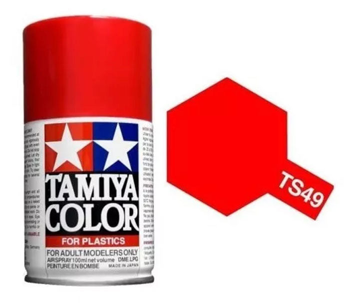 Pintura Aerosol Laca - Tamiya TS49 (Bright Red) - Rojo Brillante Intenso 100ml