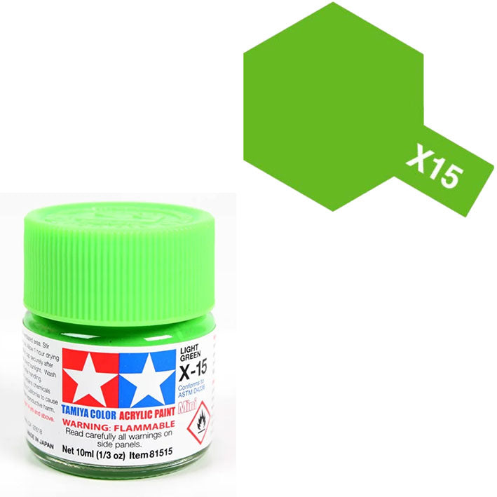 Pintura Acrílica - Tamiya X15 (Gloss Light Green) - Verde Claro Brillante 23ml / 10 ml