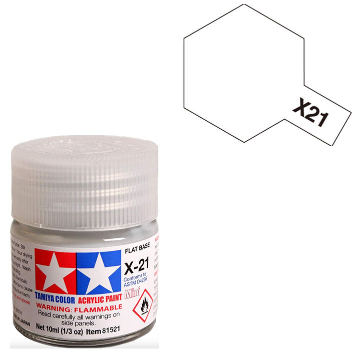 Base Mate Acrílica - Tamiya X21 (Flat Base) - Base Matizante 23ml / 10 ml
