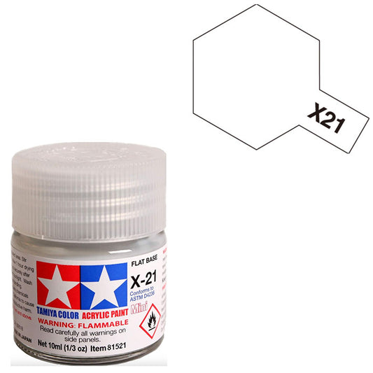Base Mate Acrílica - Tamiya X21 (Flat Base) - Base Matizante 23ml / 10 ml