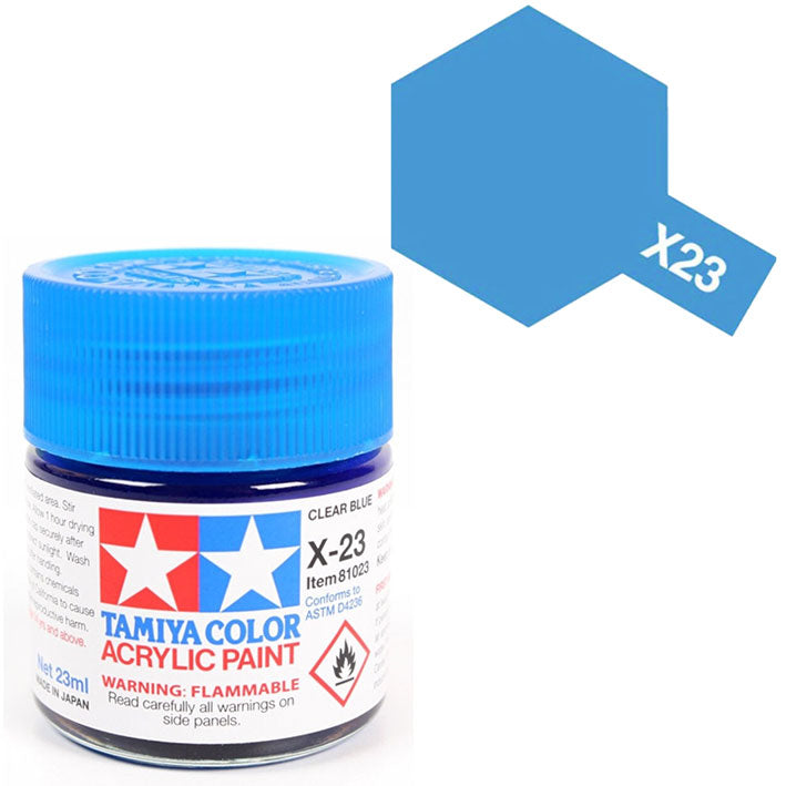 Pintura Acrílica - Tamiya X23 (Clear Blue) - Azul Traslúcido 23ml / 10 ml