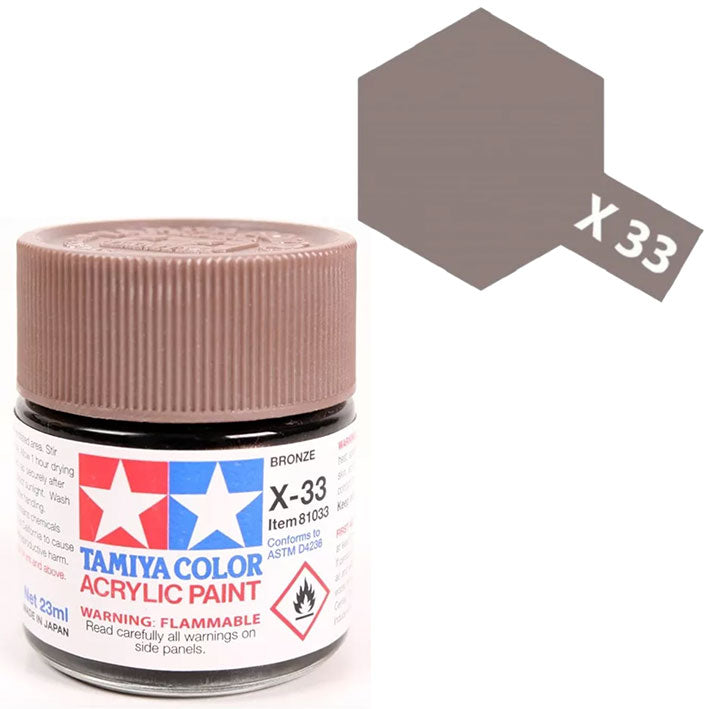 Pintura Acrílica - Tamiya X33 (Gloss Metallic Bronze) - Bronce Brillante Metálica 23ml / 10 ml