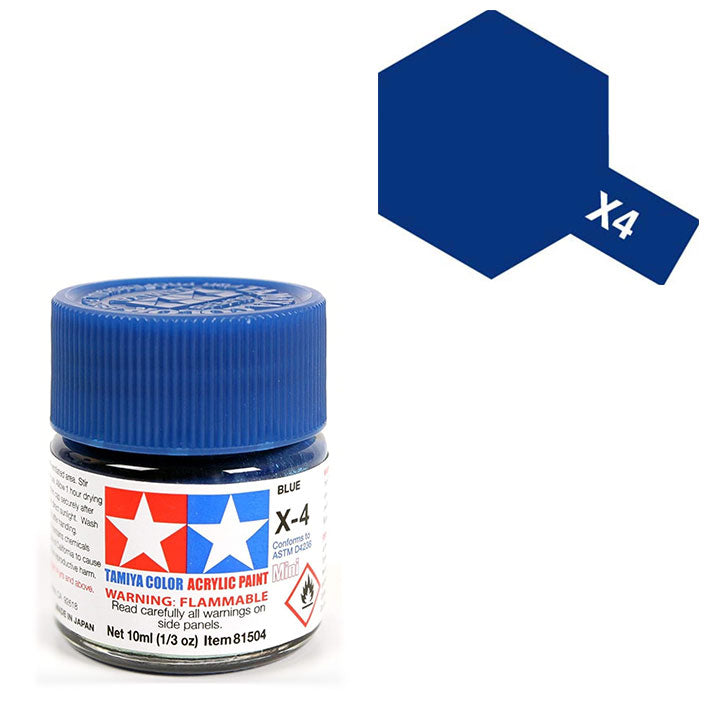 Pintura Acrílica - Tamiya X4 (Gloss Blue) - Azul Brillante 23ml / 10 ml