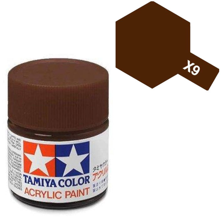 Pintura Acrílica - Tamiya X9 (Gloss Brown) - Café (Marrón) Brillante 23ml / 10 ml