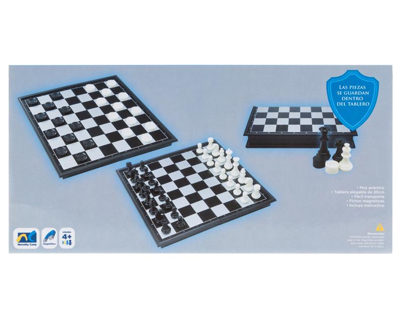 AJEDREZ Y DAMAS MAGNÉTICO: Juego de Mesa